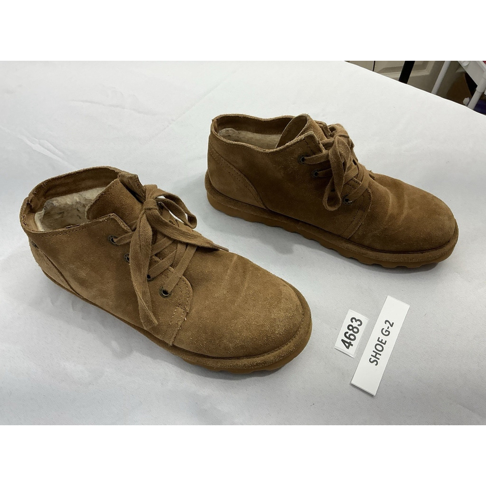 Womans Bearpaw Comfort Shoes 9 Camel Lined Lace Up